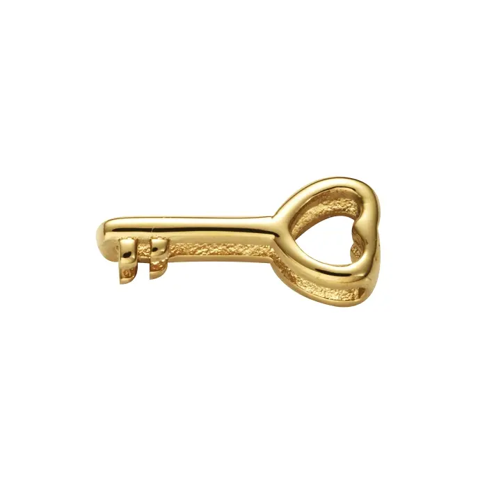 Motivo Viceroy de acero IP dorado en forma de llave.